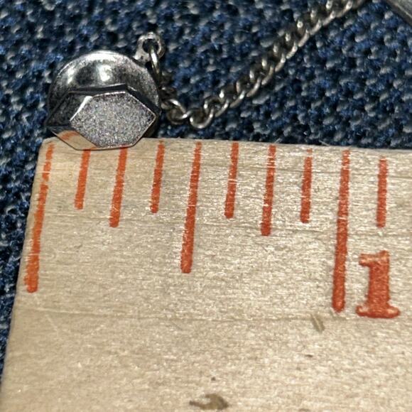 Vintage Tie Tac Tie Pin Tie Tack Silver Tone L#90 Marked Sterling Silver - Picture 5 of 5